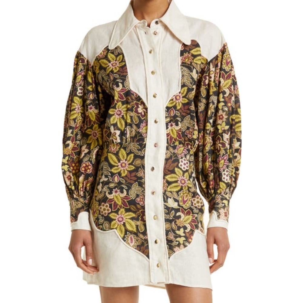 Alemais Isabella Panel Linen Shirtdress